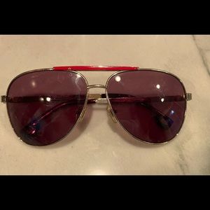 Used Versace Sunglasses Aviator Gold Red women’s